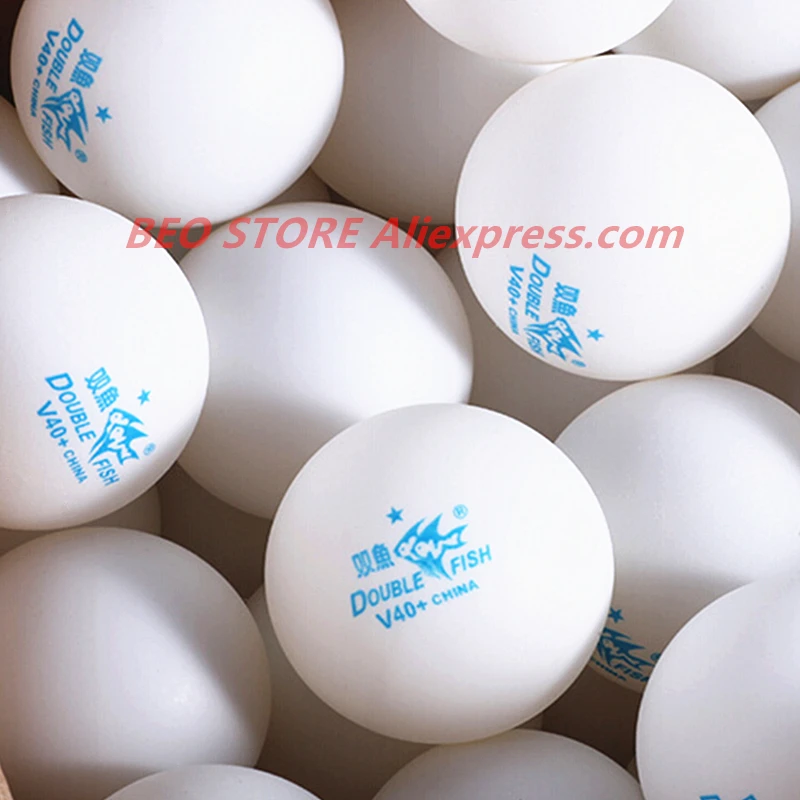 Balles de tennis de table double poisson V40 + 1-Star ABS, 100 pièces, nouvelle collection, en plastique, cousues, entraînement, ping-pong