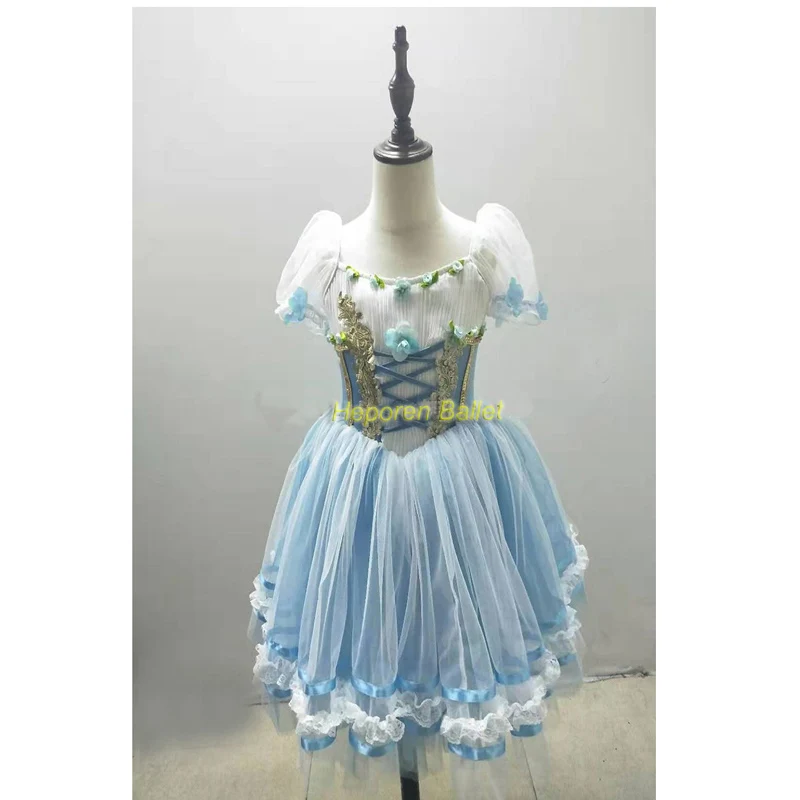 

New Arrival Swan Ballet Dress For Competitio sky Blue Color, Professional children ballet for leo delibes coppelia or Copellia;