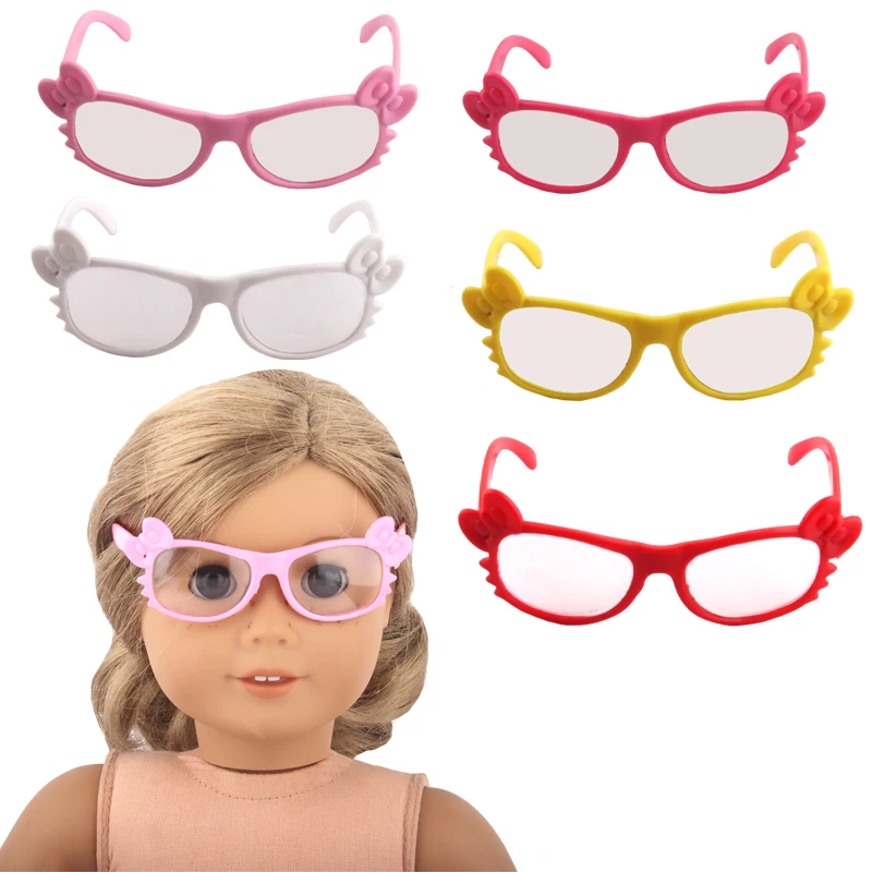 Cute Doll Sunglass For American 18 Inch Girl Dolls Beach Party Travel Glasses For 43cm Baby New Born&DIY Doll Girls Toy Gift