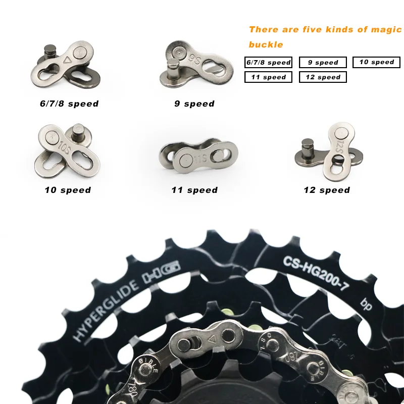 Bicycle Chain Connector Cycling Magic Buttons Speed Quick Master Link MTB Mountain Bike Part Joints For 6/7/8/9/10/11/12 Speed