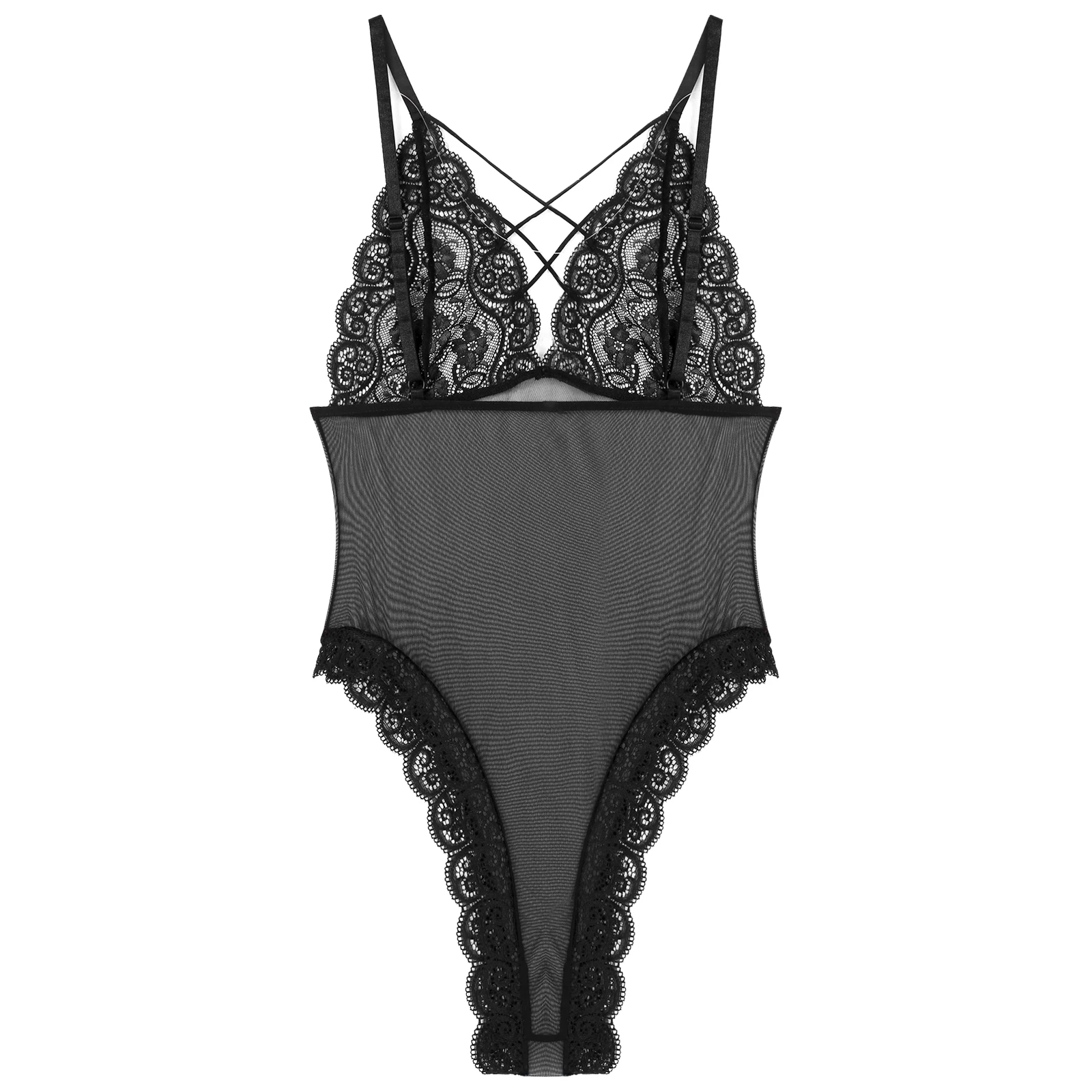 Sexy Male Mens One-Piece Crossdress Lingerie Floral Lace See Through Mesh Sissy Pouch Bodysuit Sexy Mens Lingerie Nightwear