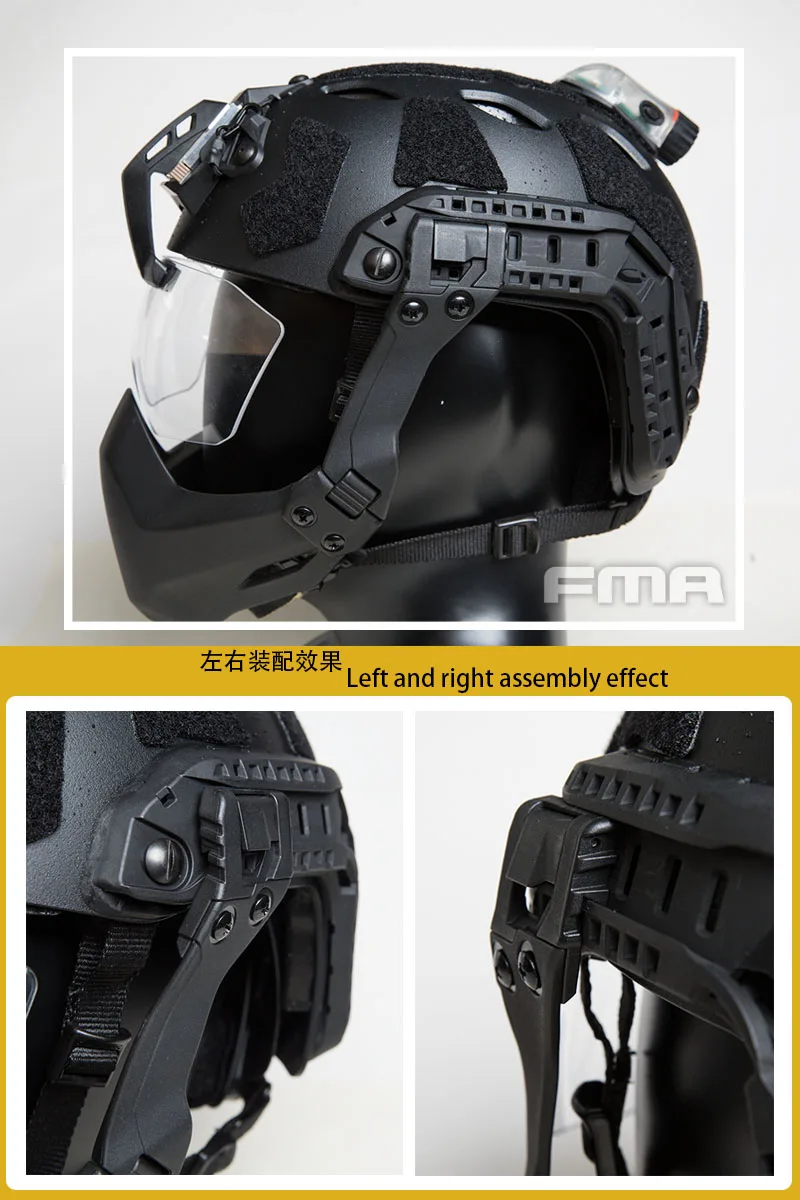 FMA Half Seal Mask For Tactical Gear Helmet Accessories Outdoor Paintball Mask Army Airsoft Helmet Folding Mask Military Helmet