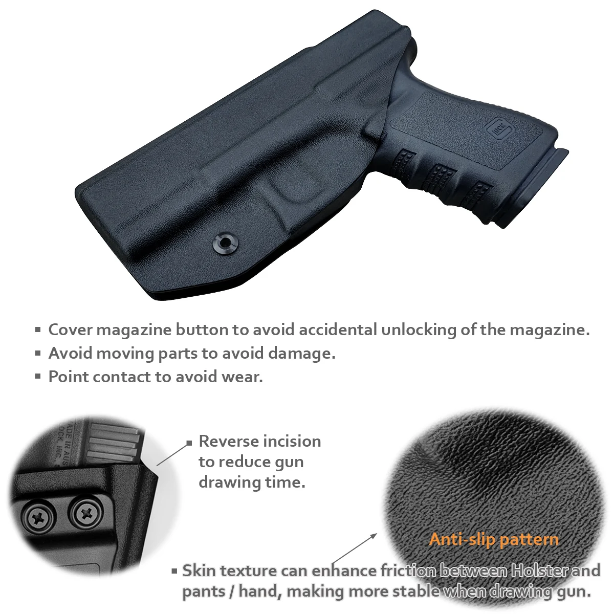 Bbf Maken Glock 19 Holster Iwb Kydex Holster Custom Fit: glock 19 19X / Glock 23 / Glock 25 / Glock 32 / Glock 45 (Gen 3 4 5)