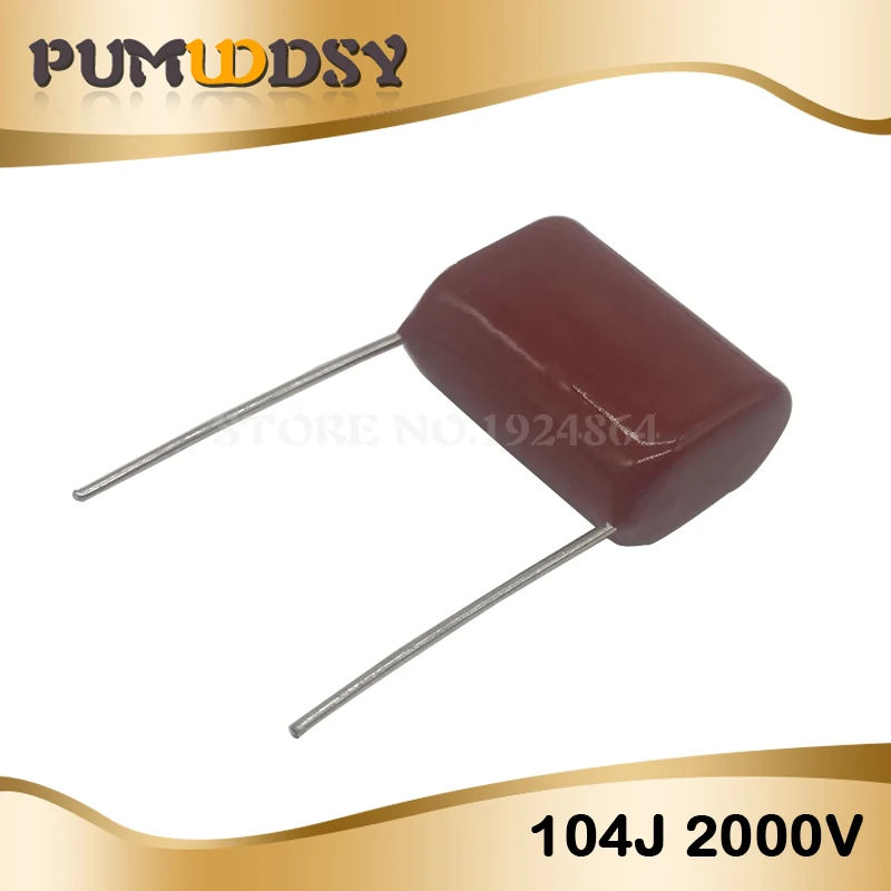 

10PCS 0.1uF 2000V 2KV CBB 104 100NF Polypropylene film capacitor pitch 25mm CBB81