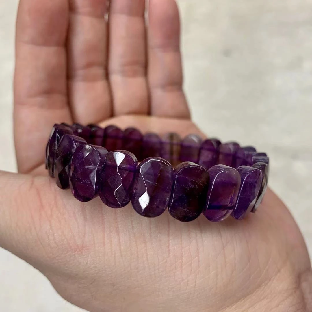 purple amethyst stone beads bracelet natural gemstone bangle for woman for gift birth stone for Pisces wholesale !