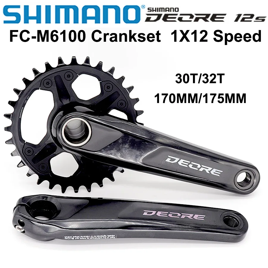 

SHIMANO DEORE M6100 170/175 30T/32/34T Crankset 1X12S MTB Bicycle Bike 12 Speed Crankset Chainwheel