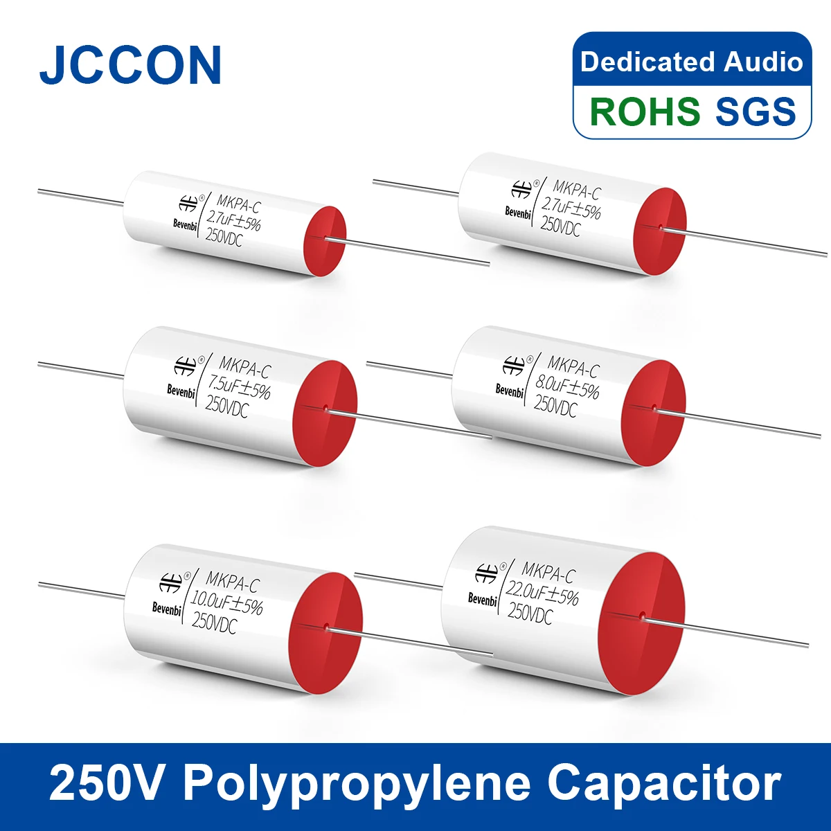 

2Pcs MKP Capacitor 250V 0.22UF-68UF Frequency Divider Metallized Polypropylene Film HIFI Audio Fever Capacitor MKPA-C Series