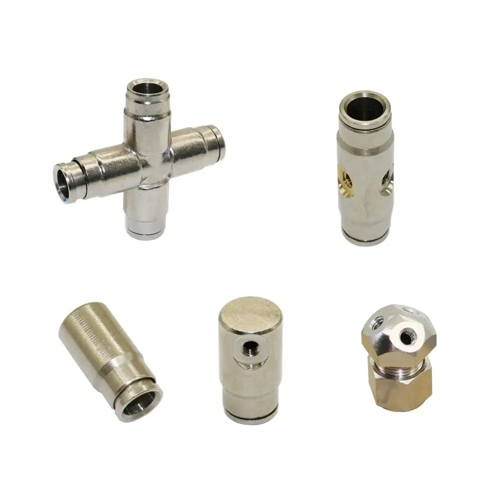 

High Pressure 3/8" Slip-lock Connectors 3/16" Thread Nozzles Hole Garden Irrigation Straight Cross End Plug Connectors 2Pcs