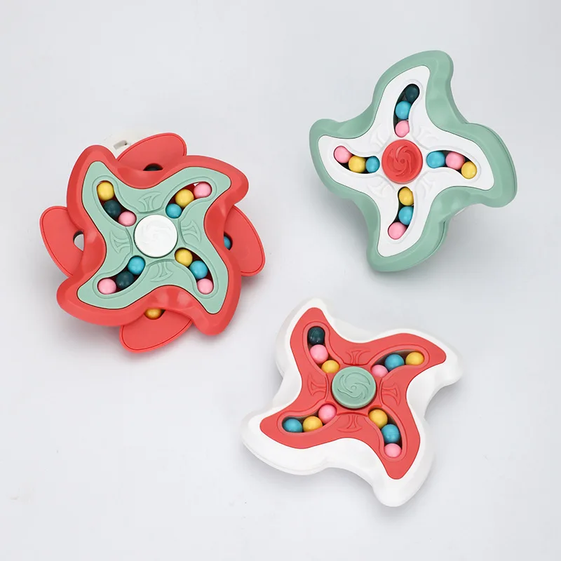 Girando cubo de feijão mágico alívio do estresse spin grânulo quebra-cabeças spinner dedo mágico brinquedo para crianças brinquedo inteligência educacional