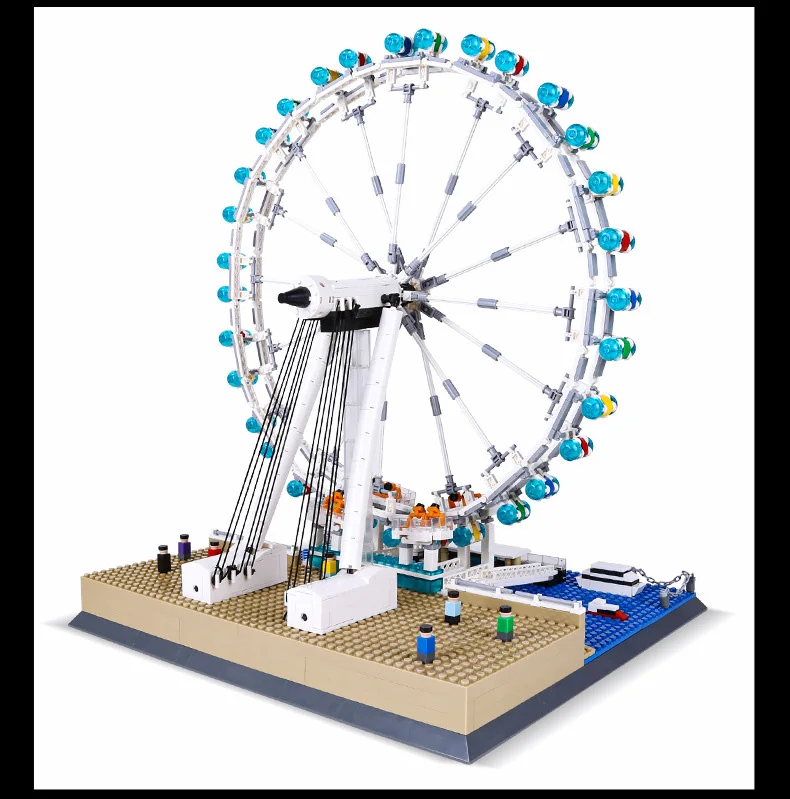 Berühmte Stadt moderne Architektur Britisch England London Auge Baustein Riesenrad Bau Modell Ziegel Spielzeug Sammlung