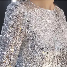 Gray Sequin Evening Dress Plus Size #5