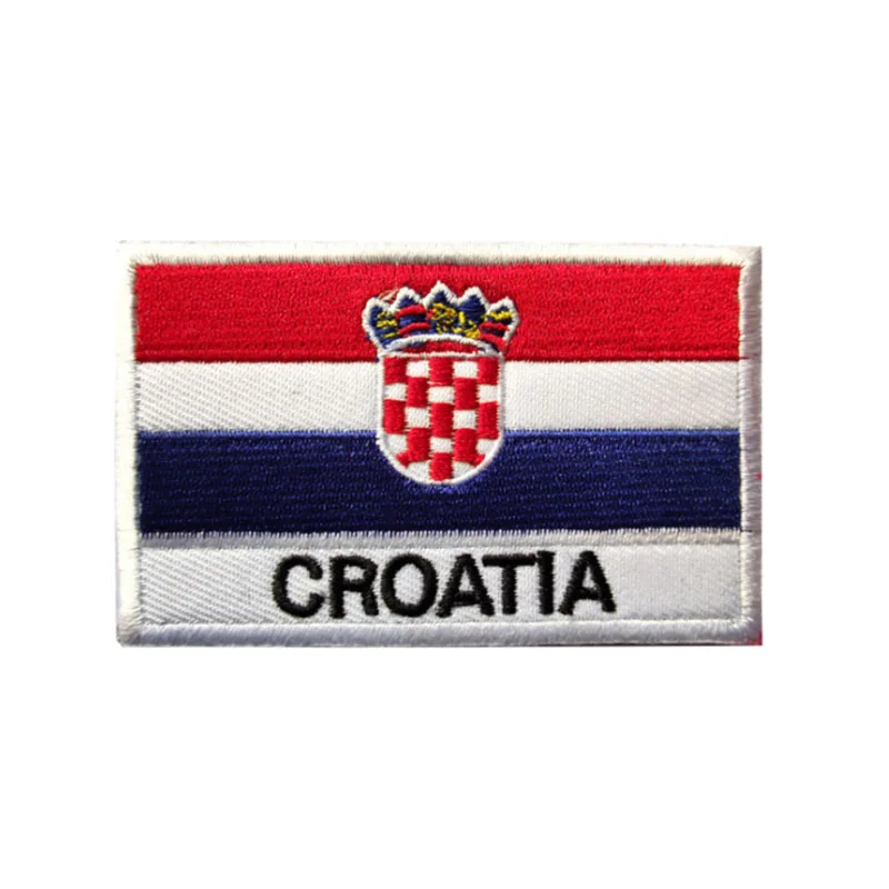 National Flag Patch Hook Loop Croatia Chile Wales Slovakia Badges Armband 3D Stick on Jacket Backpack Stickers