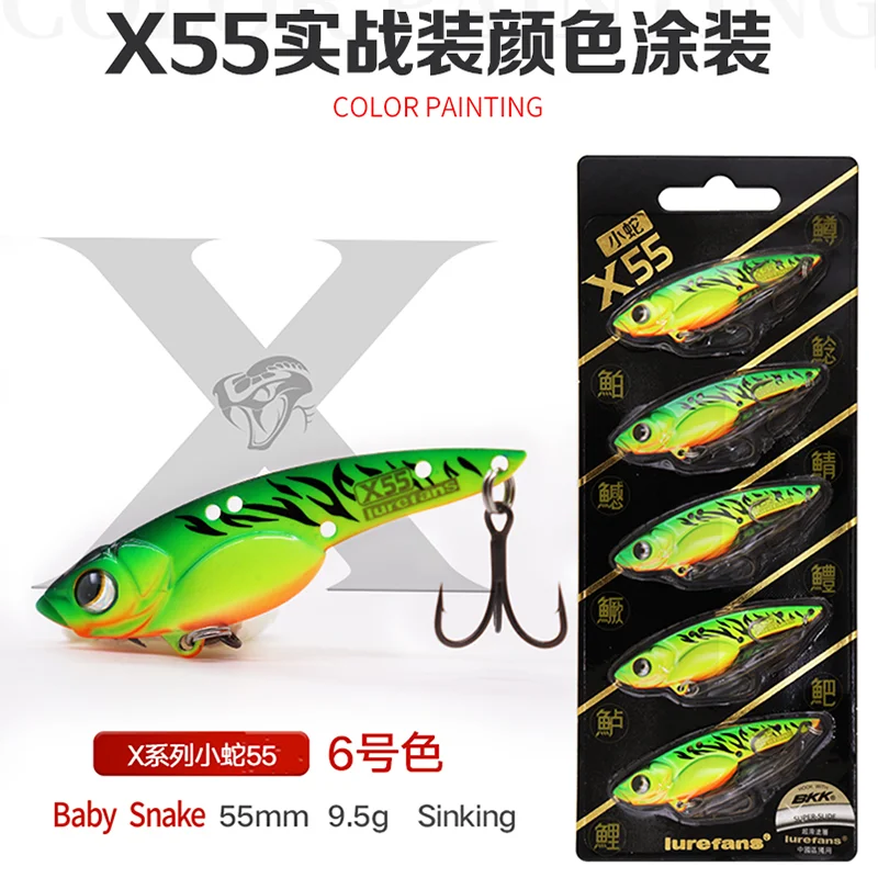 5pcs Lurefans Fishing Lure X50 X55 Wobbler Isca Artificial Sinking Vib Fishing Tackle For Sea Bass Pike Perch Trout Fish Lures