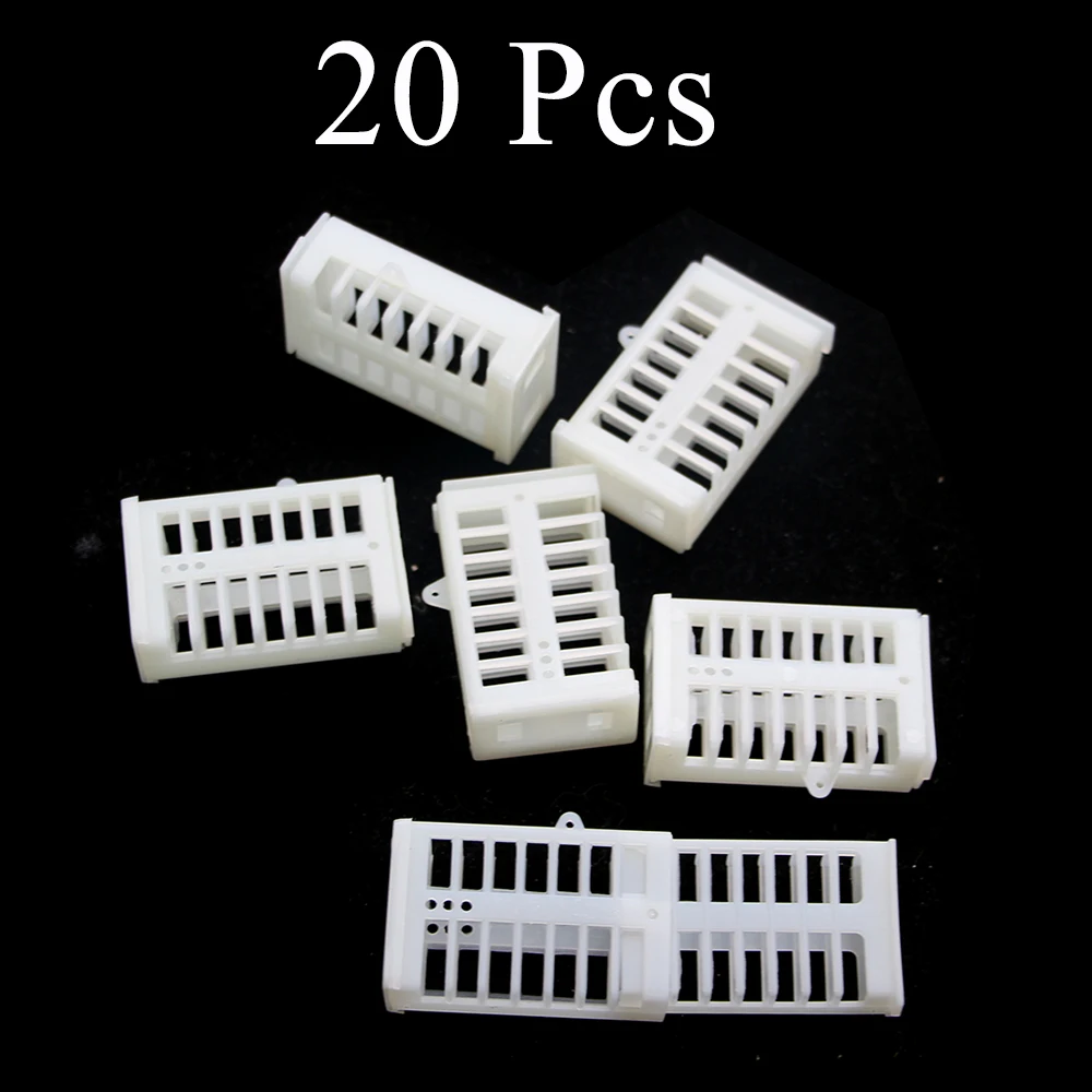 

20PCS Multifunctional Beekeeping Tools Supplies Bee Farm Rearing Cage Imprison Introduction Virgin Queen Cap Box Pulling Type