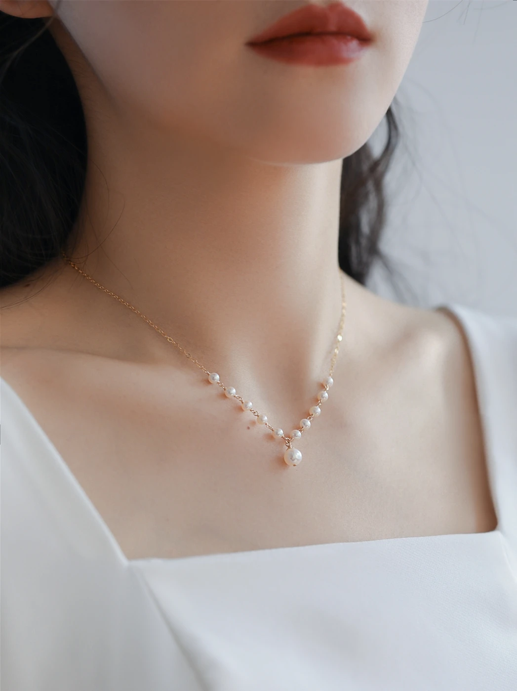 

Lii Ji Natural Pearl Choker Necklace Real 14K Gold Filled No Fade Freshwater Pearl Women Jewelry 40-45cm Christmas Gift