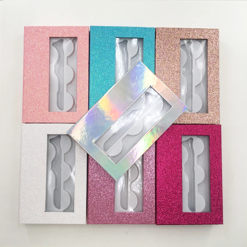 Holographic 3Pairs 25mm False Eyelashes Packaging Magnetic Case Empty