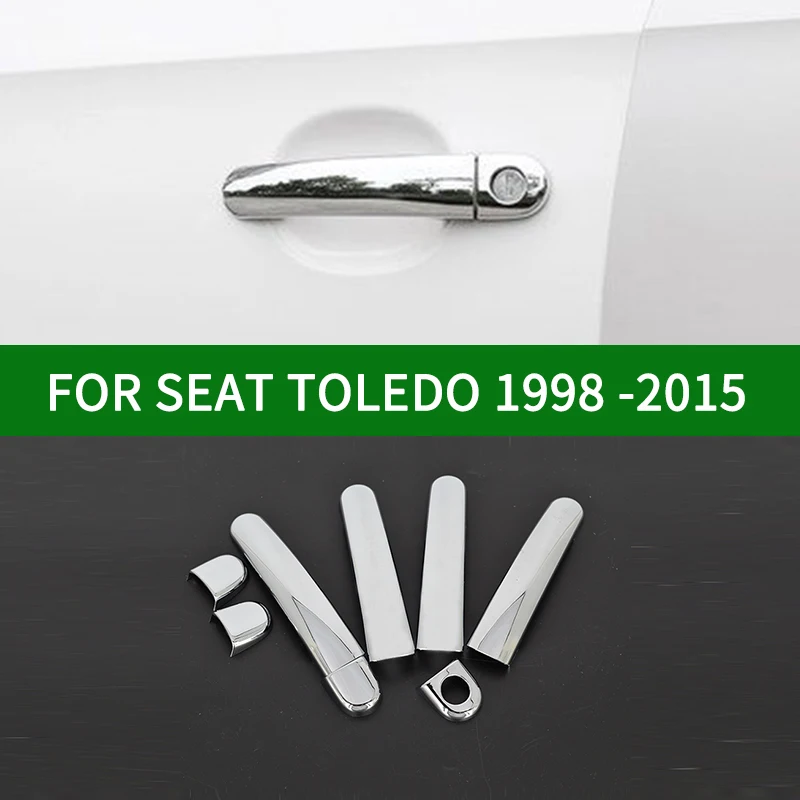 

FOR Seat Toledo 1M 5P NH 1998-2015 Accessory glossy chrome silver door handle covers trim TDI FSI TFSI