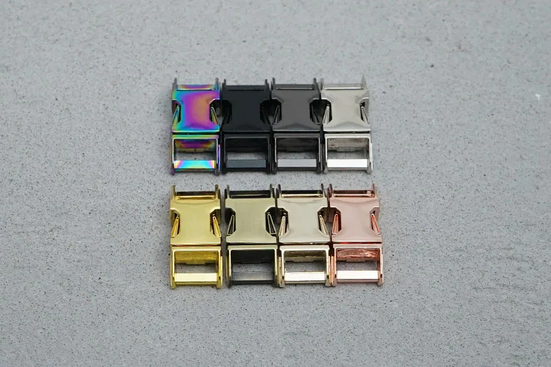 1pc Metal Colorful Side Release Curved Buckles Durable Plated Buckle 10mm, 15mm, 20mm, 25mm Dog Collar Paracord DIY Accessories