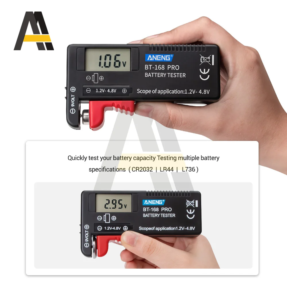 BT168 Pro Digital Battery Capacity Tester LCD BT-168 Pro Checker for 1.2V-4.8V AA AAA 2*AAAAA Cell C D Batteries BT-168 18650