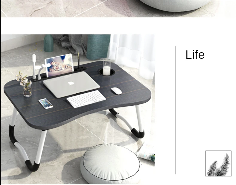 Klappbarer Laptop-Schreibtisch für Zuhause, für Bett und Sofa, Laptop-Betttablett, Tisch, Schreibtisch, tragbarer Schoßschreibtisch zum Arbeitszimmer und Lesen, Bett-Tablett-Tisch – Detail 5
