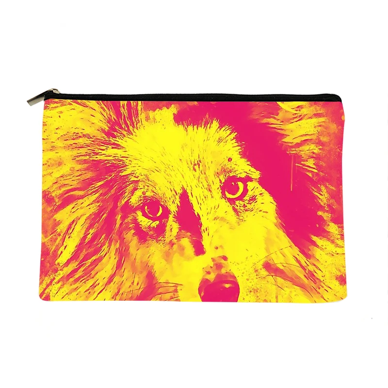 

Women orange collie dog Printed Make up bag Fashion Women Cosmetics Organizer Bag for Travel Colorful Storage Bag for Lady Bag