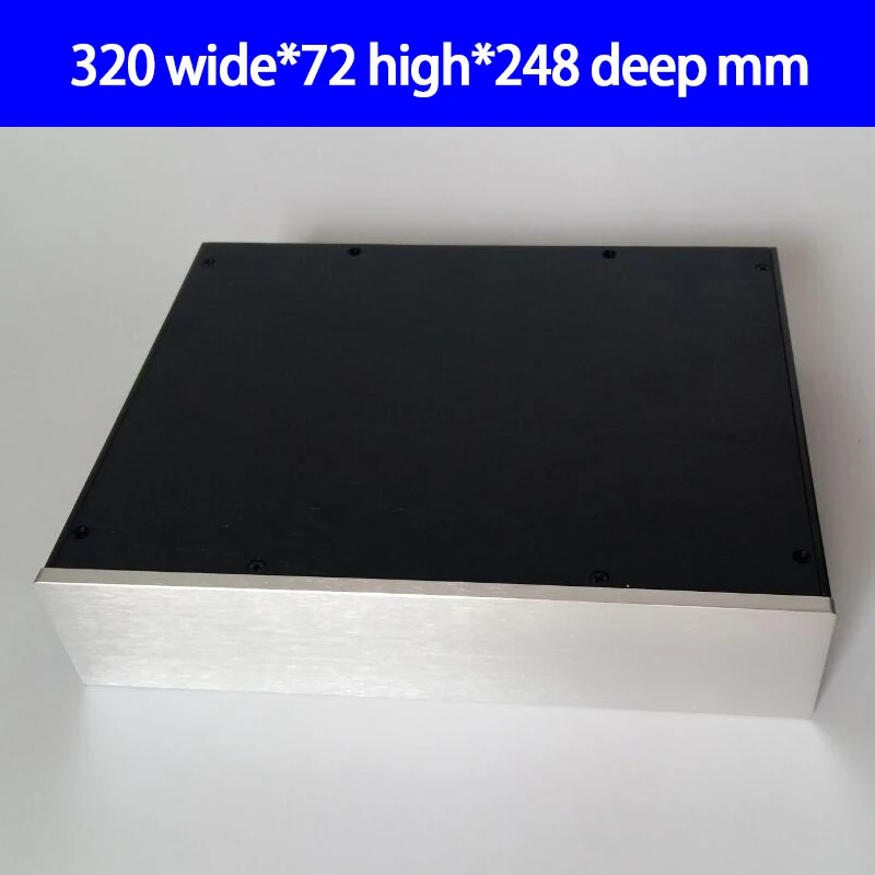 

KYYSLB 3207 320*72*248mm All Aluminum Amplifier Chassis Box House DIY Enclosure with Feet Power Plug Case Shell