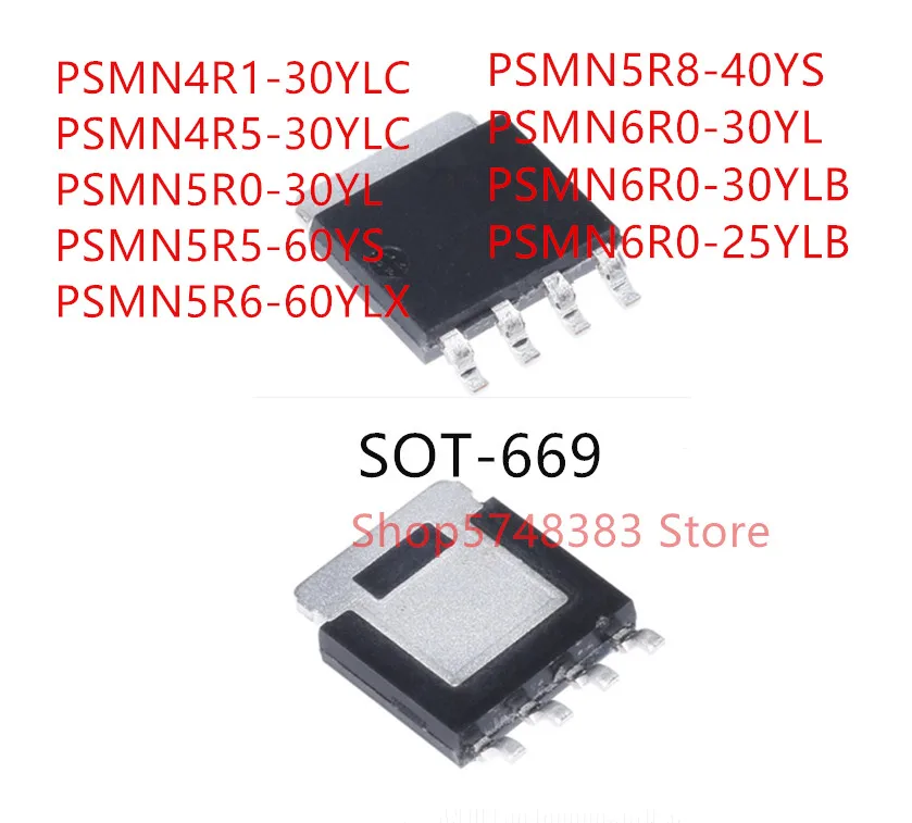 10 Uds PSMN4R1-30YLC PSMN4R5-30YLC PSMN5R0-30YL PSMN5R5-60YS PSMN5R6-60YLX PSMN5R8-40YS PSMN6R0-30YL PSMN6R0-30YLB PSMN6R0-25YLB