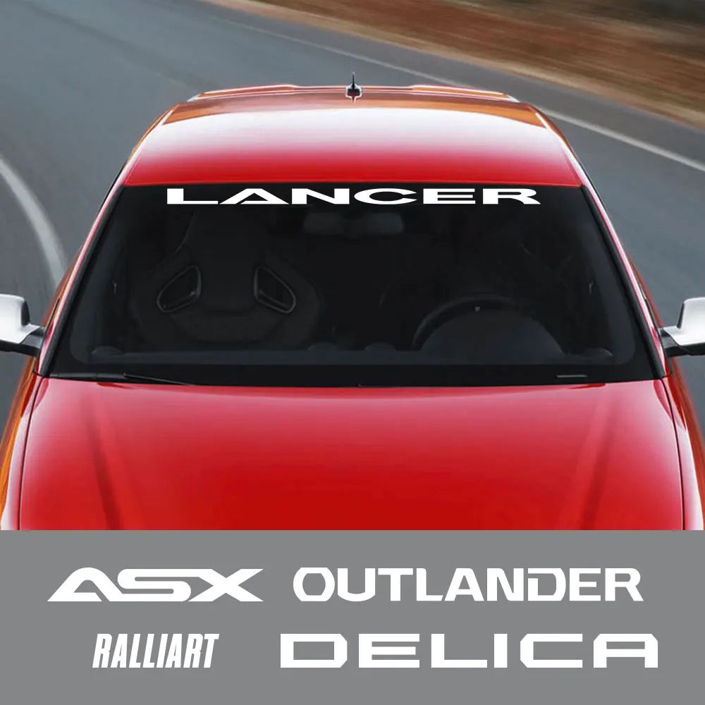 For Mitsubishi Delica Colt ASX Lancer EX Ralliart Outlander Eclipse Car Front Rear Windshield Stickers Auto Styling Accessories