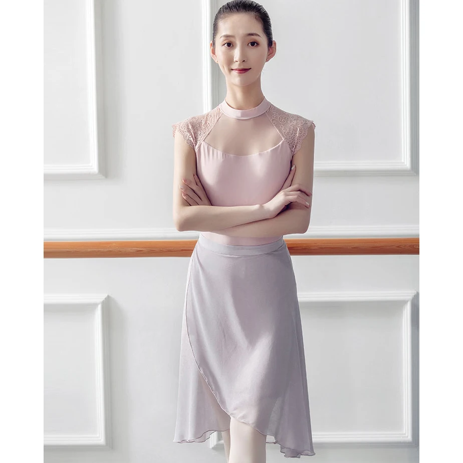 Ballet Rok Volwassen Chiffon Dans Rok Ballerina Dans Jurk Praktijk Knielengte Wrap Rok Tutu Dancewear Vrouwen Chiffon Rok