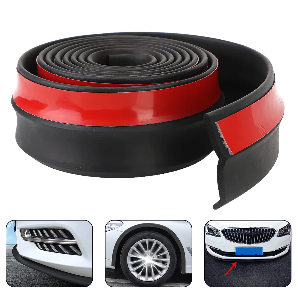 Universal Car Lip Skirt Protector 60mm Width Rubber Strip 2.5M Car Front Bumper Lip Exterior Mouldings