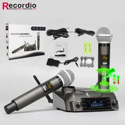 GAW-210 Wireless Microphone UHF Handheld Mic Rechargeable Mic System With 100 Channels Karaoke Micicrophone 50 meters  range