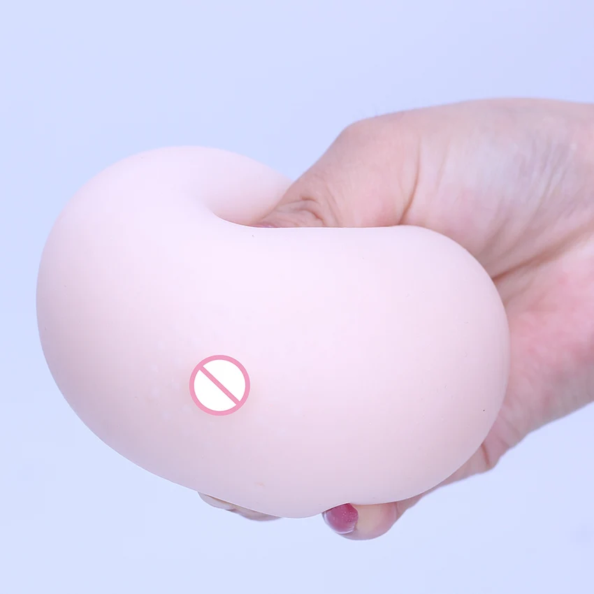 12*11cm Soft Big Breast Ball Men Sex Toys Portable 3D Female Mold Rubber Massager Nipple Touch Male Masturbation Adult With Box