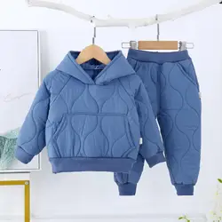 New Winter Baby Boys Clothes Full Sleeve Pants 2pcs/set Girl Hooded Keep warmSuits Children Clothing Sets Toddler Homewear