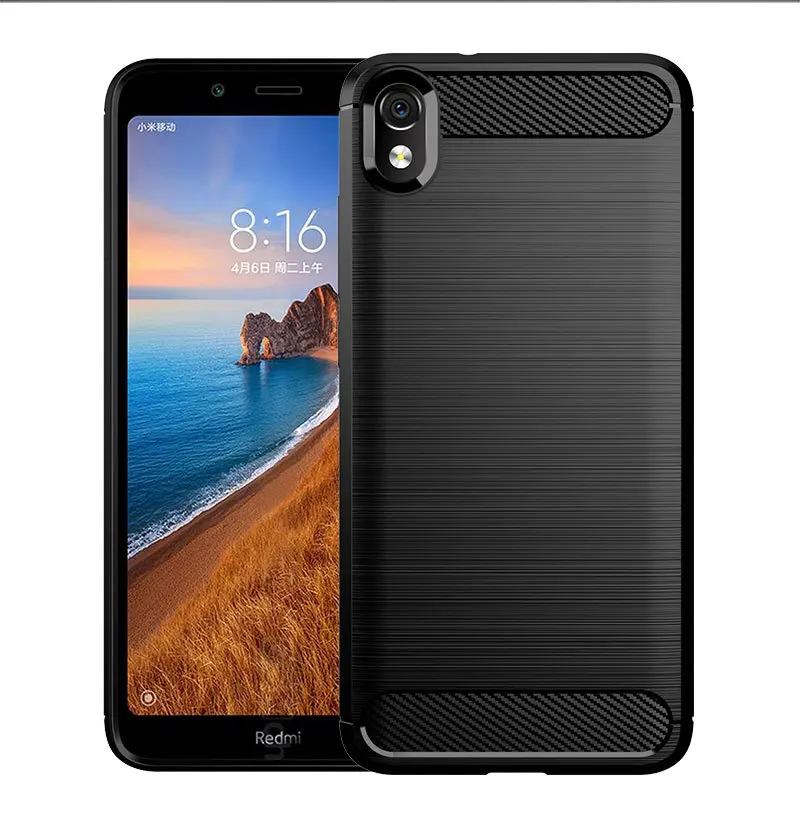 For Redmi 7A Case Carbon fiber Cover Shockproof Phone Case On For Xiaomi Redmi 7A 7 A Cover 360 Full Protection Bumper Shell