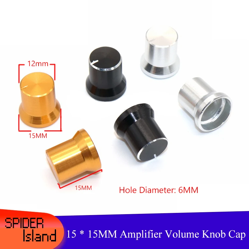 15 * 15MM straw hat Metal knob potentiometer knob cap aluminum alloy knob cap 6MM plum Shaft knob