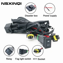 Universal H11 Car LED Switch Wiring Relay Fog Light On/Off Switch Wiring Harness Fuse Relay Kit for Toyota Mitsubishi Suzuki