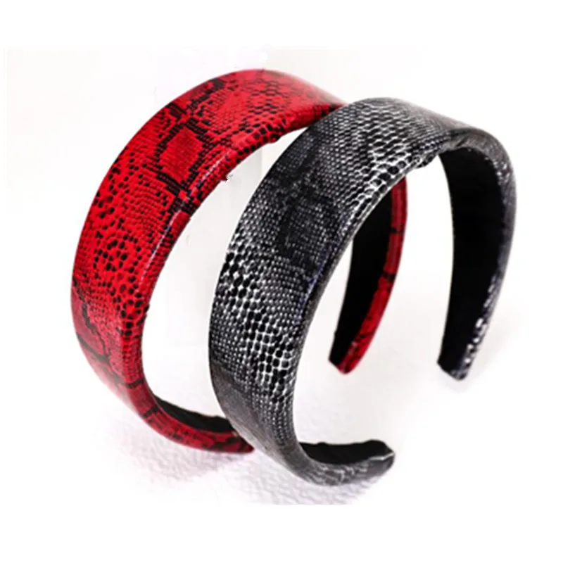 Special Fish Scales PU Plain Headband for Women Accessories Print Head Band Wide Adults Hairband Women Headdress Hairband