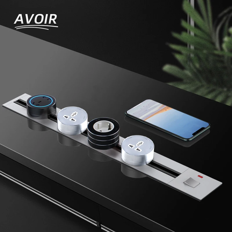 

Avoir Track Socket In The Countertop Multi-purpose Meeting Tabletop Hidden Sockets Usb Wall Plug EU FR Electrical Power Outlet