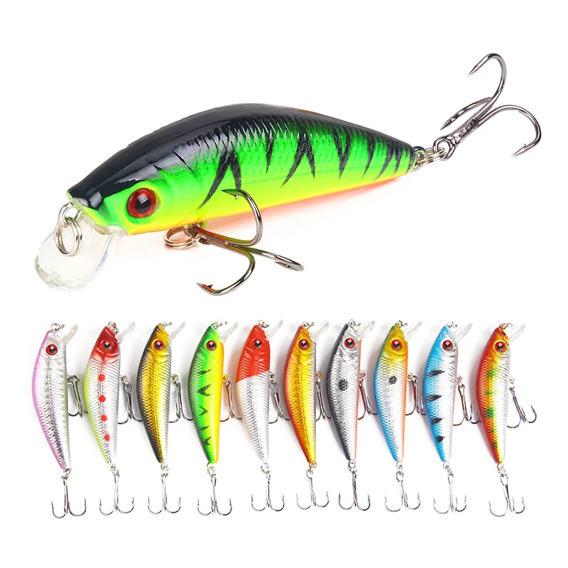 1 Pcs Minnow Fishing Lure 70mm 8g 3D Eyes Crankbait Wobbler Artificial Plastic Hard Bait Fishing Tackle