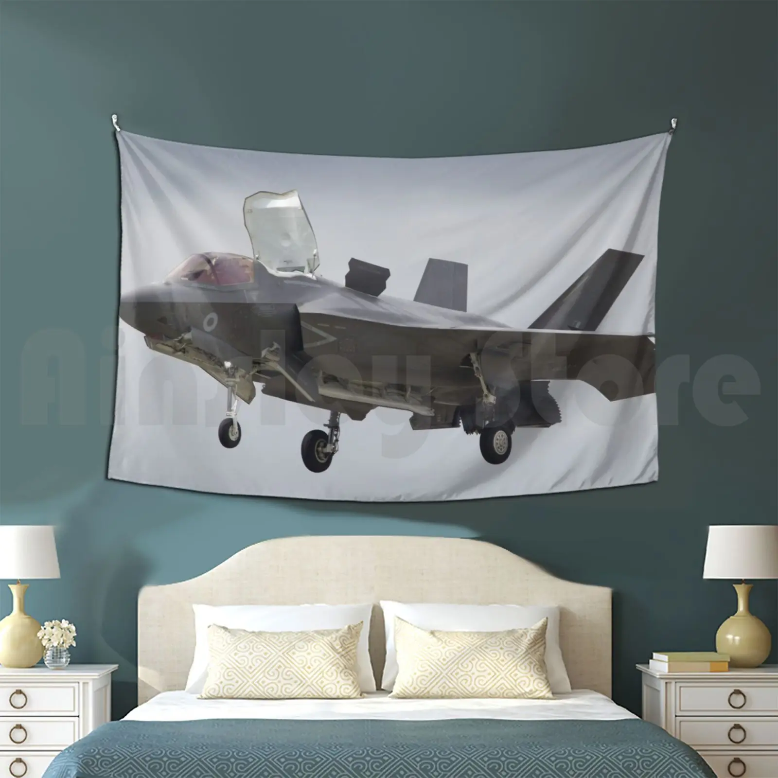 F35 Hovering Tapestry Living Room Bedroom Raf Lockheed F 35 Lightning Attack Supersonic Vstol Fighter Bomber Jet