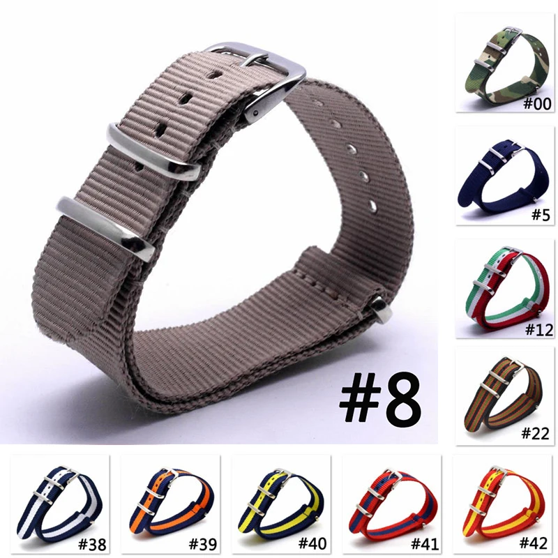 

18mm Nylon Watch Band Army Sport Striped Canvas Strap Substitute DW Watch Braided Watch Strap Buckle Universal Watch Strap