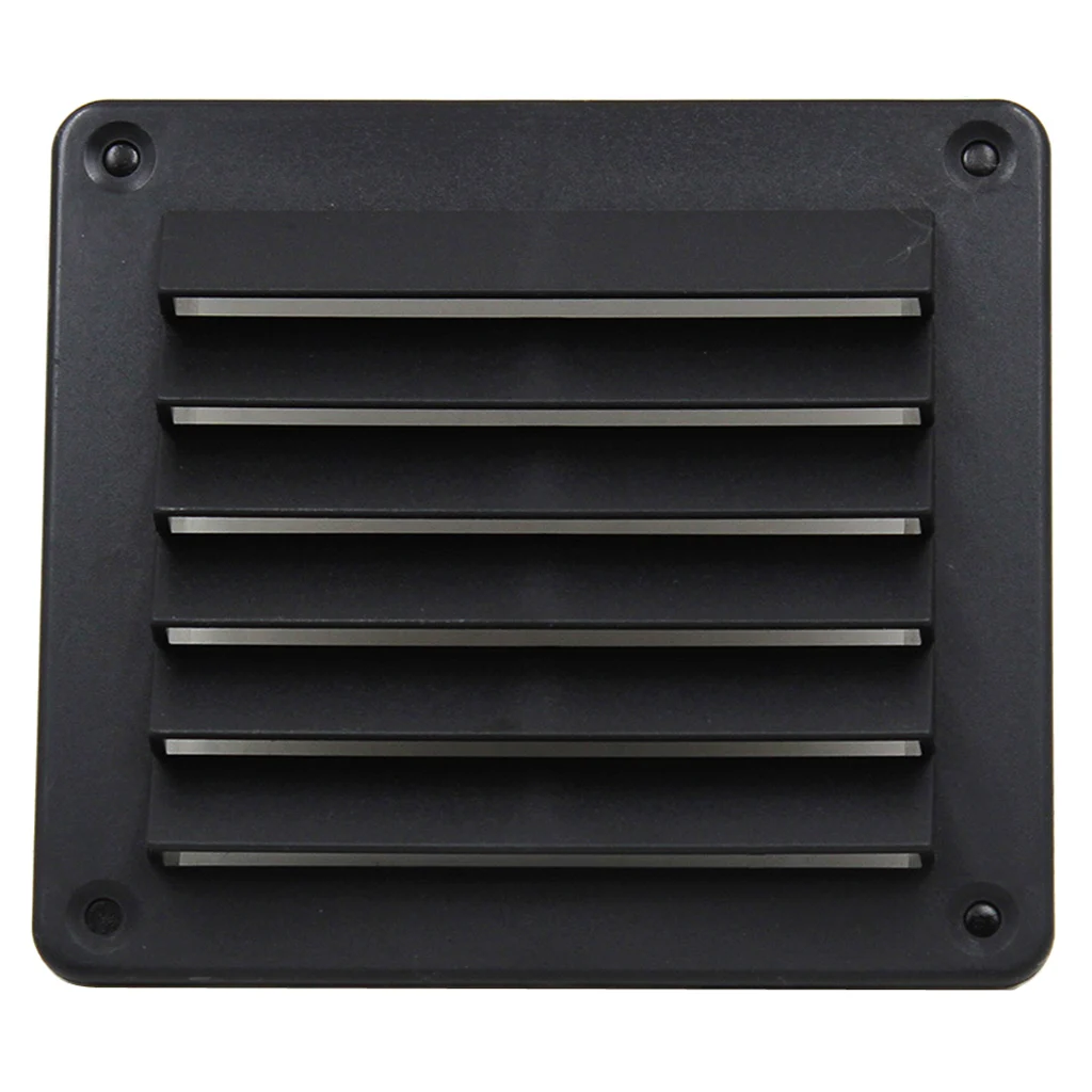 Universal RV Horizontal Hood Vent, Weather Proof Louver, Rain & Waterproof Air Vent 140x126 mm/ 5.5x5 inch (Black)