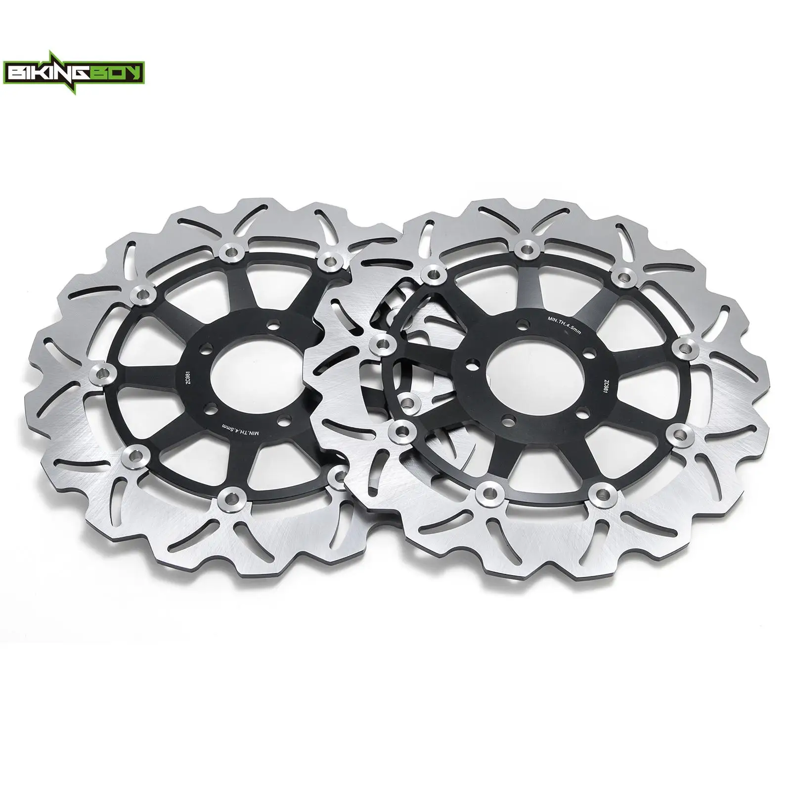 BIKINGBOY Front Brake Discs Disks Rotors For Kawasaki ZX-10RR Ninja ZX10RR 2017 2018 2019 2020 2021 2022 Stainless Steel 330mm