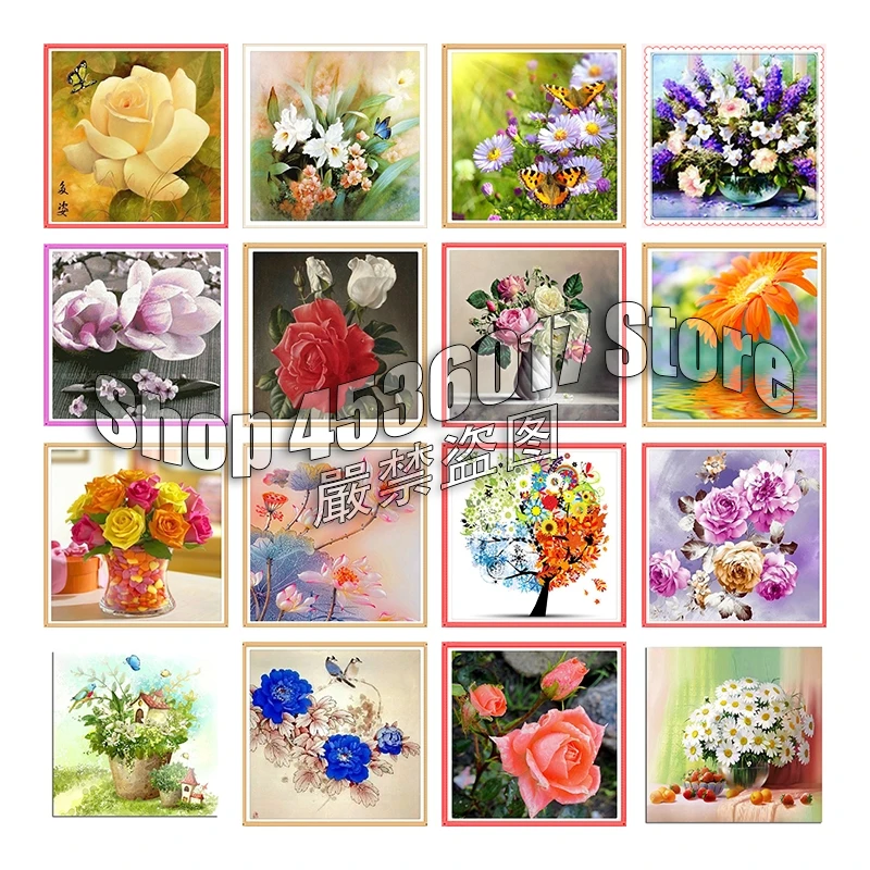 

flowers,5d Diy Diamond Painting,Embroidery,canvas,Cross Stitch,Wall Stickers,rose,lily,Crafts,home docer,Resin,Cartoon,Mosaic