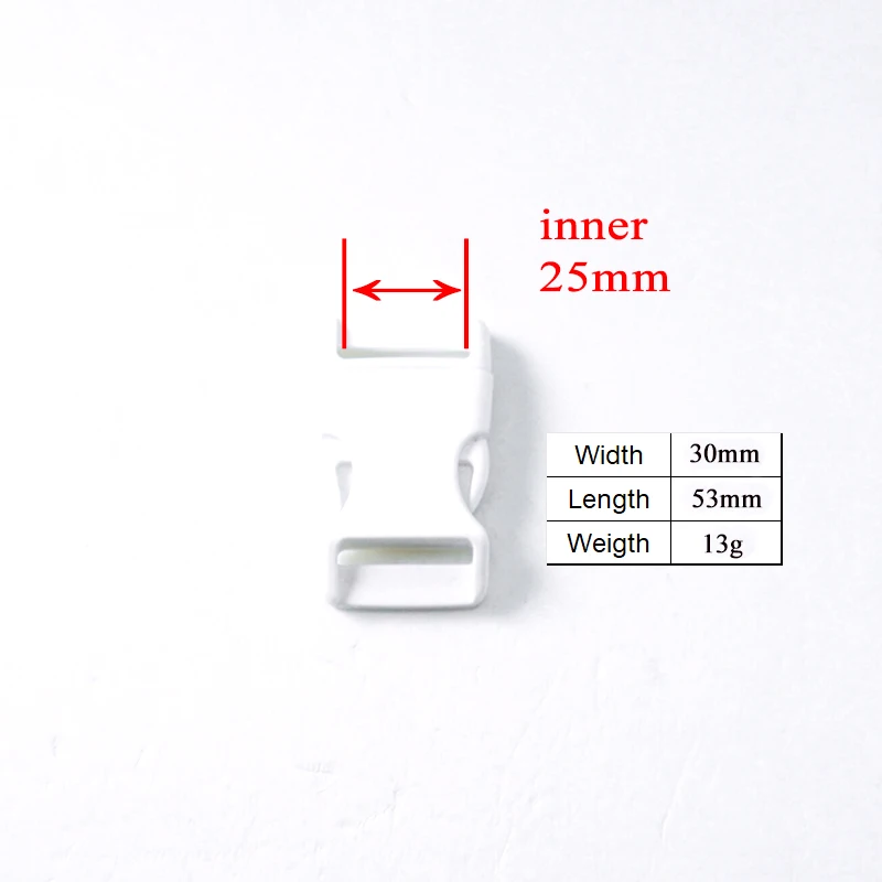Zwolnij plastikowe zwolnienie boczne biała klamra na pasy taktyczne akcesoria do pakowania obroża 25mm biała CK25SJ03