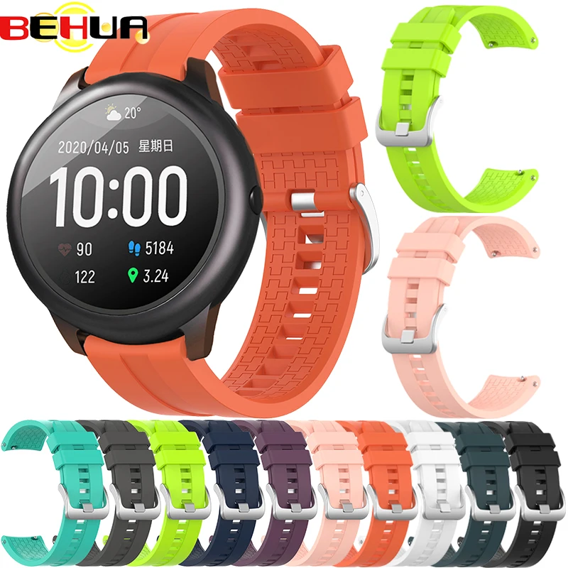 BEHUA 22mm Watchband For Xiaomi Haylou Solar LS05 Straps Accessory Smartwatch Wristband For Huawei GT Bracelet Sport Silicone