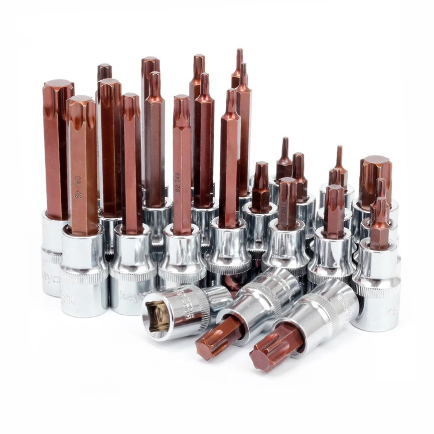 Punta hexagonal de ciruela de 1/2 pulgadas, 12,5mm, herramientas de punta de destornillador Torx T15 T20 T25 T27 T30 T40 T45 T47 T50 T60 T70 largo 60mm 100mm