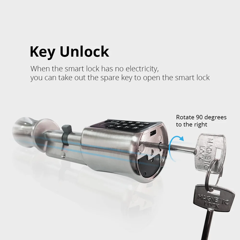 Zemismart Tuya BLE Door Lock Fingerprint Password Key Physical Unlock Smart Life App Control Keyless Electronic Smart Lock