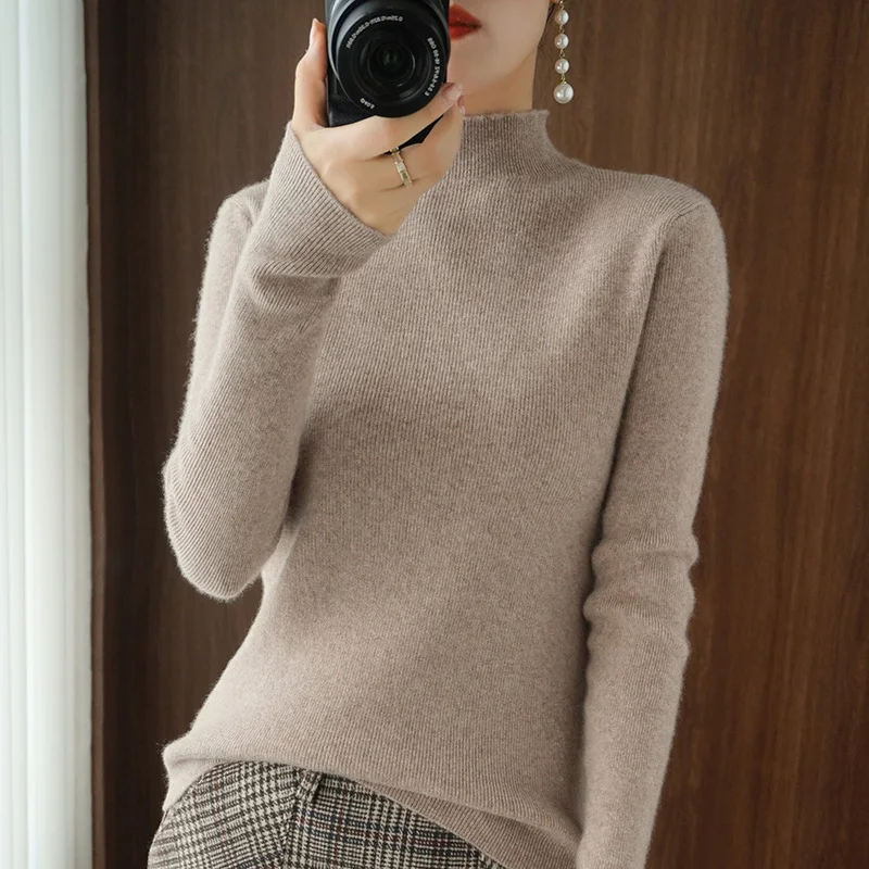 

2020Autumn winter clothes Women New Cashmere Sweater Woman Knitted Sweater Fashion Turtleneck Women Loose Sweater Pullover Women