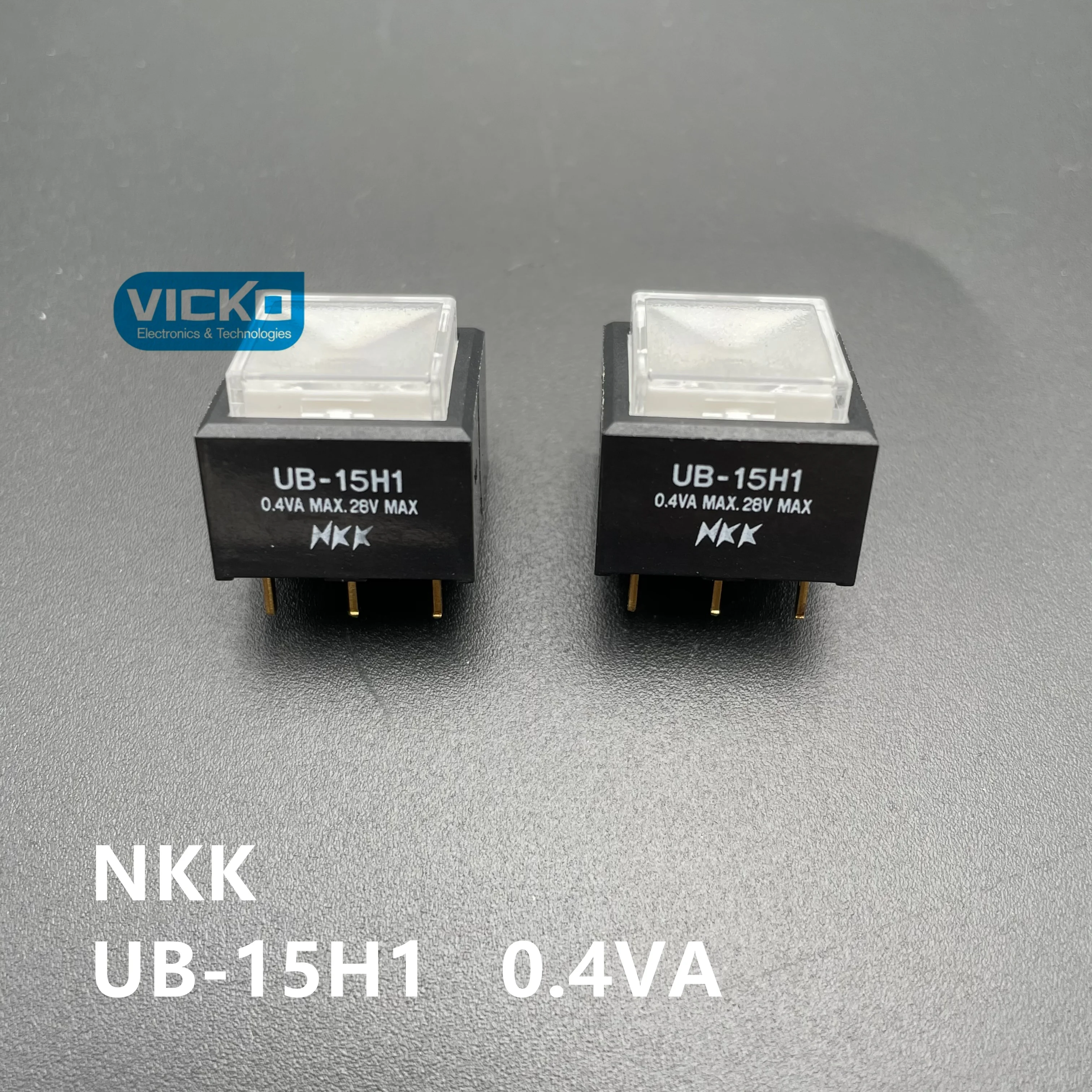 

[VK] Japan NKK UB-15H1 UB-15H1SKP4M with LED square 15*15 button 15*15mm key reset switch 5 feet 0.4VA 28V 0.4VA 28V